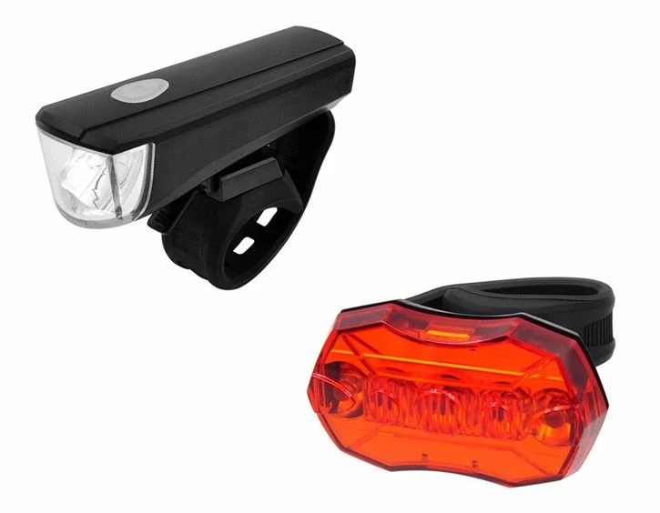 Bike Attitude Lygtesæt Forlygte 1 LED/Bag 5 LED Ø22,2-31,8mm Inkl. Batteri 3 Bike Attitude Lygtesæt Forlygte 1 LED/Bag 5 LED Ø22,2-31,8mm Inkl. Batteri