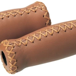 Bike Attitude Læder Cykelhåndtag Lysebrun, 127/90 Mm