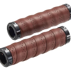 Bike Attitude Visegrip Mørkebrunt Læder Cykelhåndtag, 129 Mm