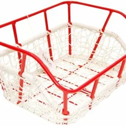 BIKE ATTITUDE Cykelkurv For Nest Hvid Med Indfarvet Rød Alu Top M/beslag