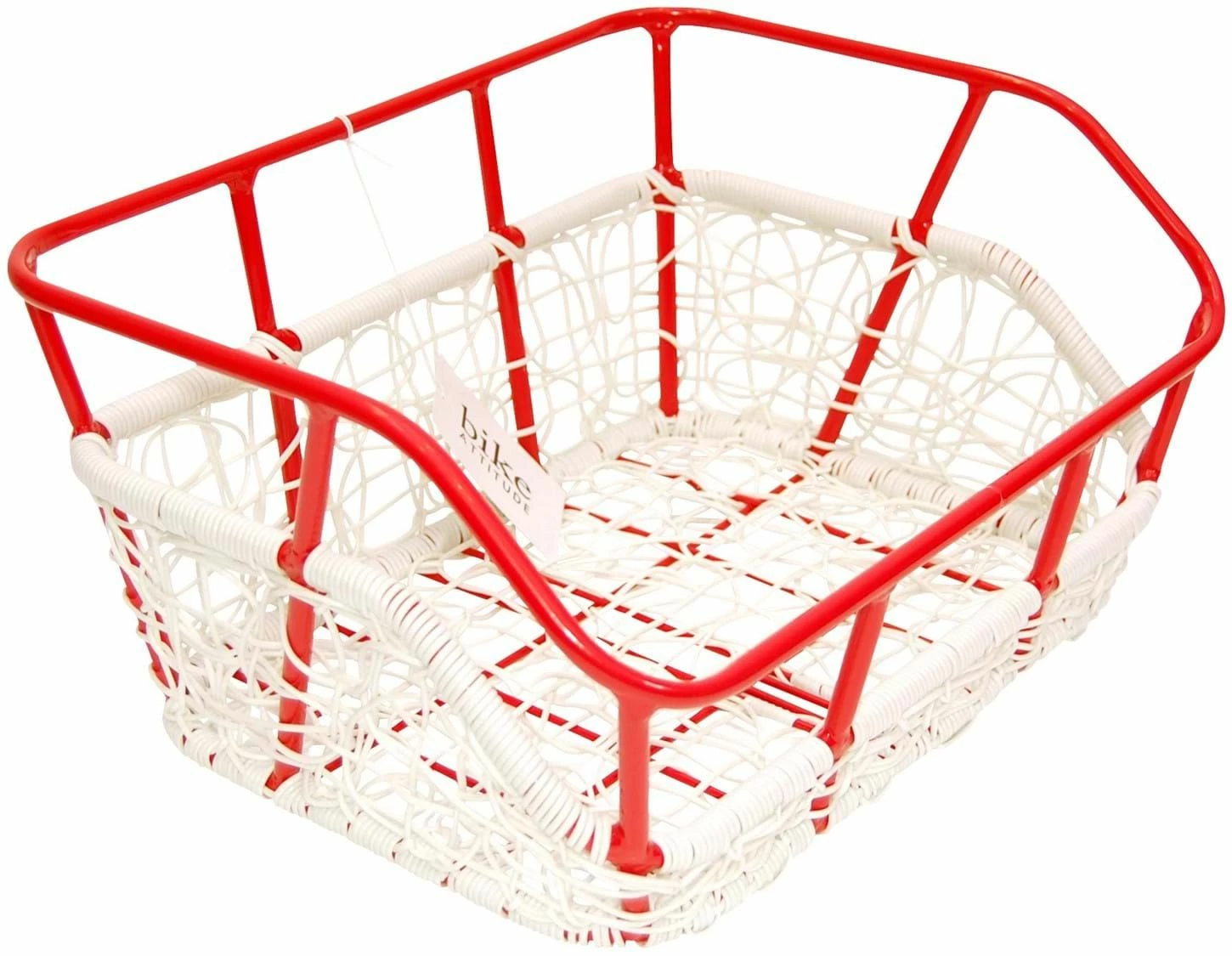 BIKE ATTITUDE Cykelkurv For Nest Hvid Med Indfarvet Rød Alu Top M/beslag 3 BIKE ATTITUDE Cykelkurv For Nest Hvid Med Indfarvet Rød Alu Top M/beslag