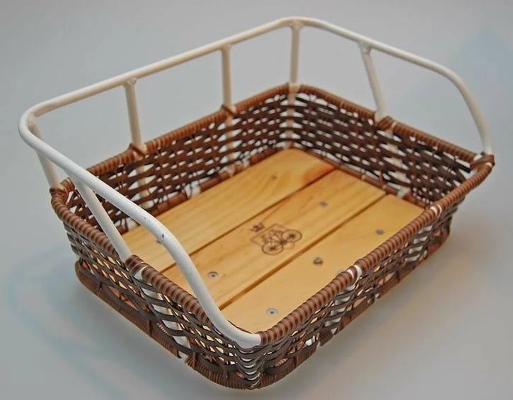 Hvid, Brun Avenue Plast Rattan Cykelkurv M/hvid Alu Top 3 Hvid, Brun Avenue Plast Rattan Cykelkurv M/hvid Alu Top