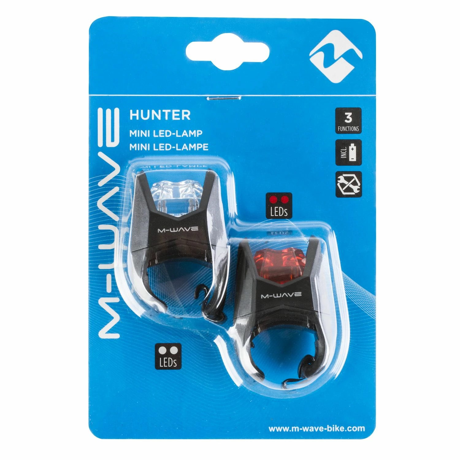 M-WAVE Hunter-batteri Blinkende Lyssæt 4 M-WAVE Hunter-batteri Blinkende Lyssæt - Billede 2