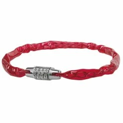 ECykelhjelm.dk Messingschlager Kædelås M. Kode Rød