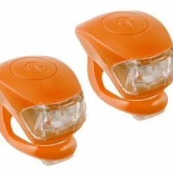 Orange M-wave LED Cykellygtesæt