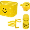 ECykelhjelm.dk Cykelkurv + Ringeklokke + Flaske M. Holder Med Smileys -BROOKS Sadel Butik smiley cykelsaet til boern